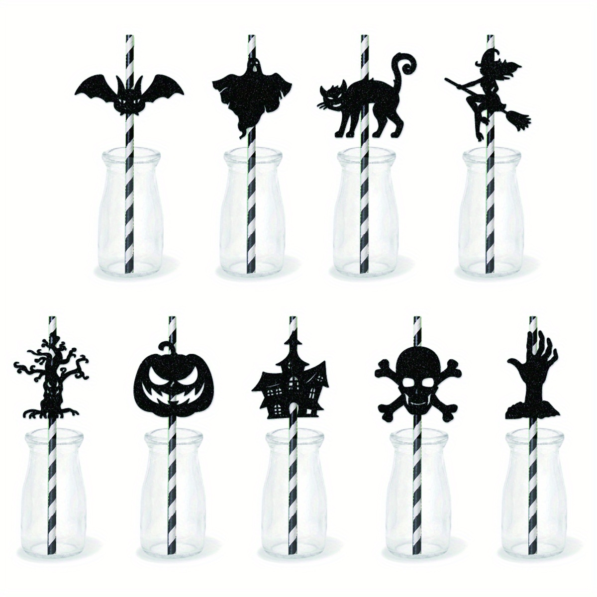 1pcs Halloween Straws Tips Ghosts Straw Toppers Bar Birthday For