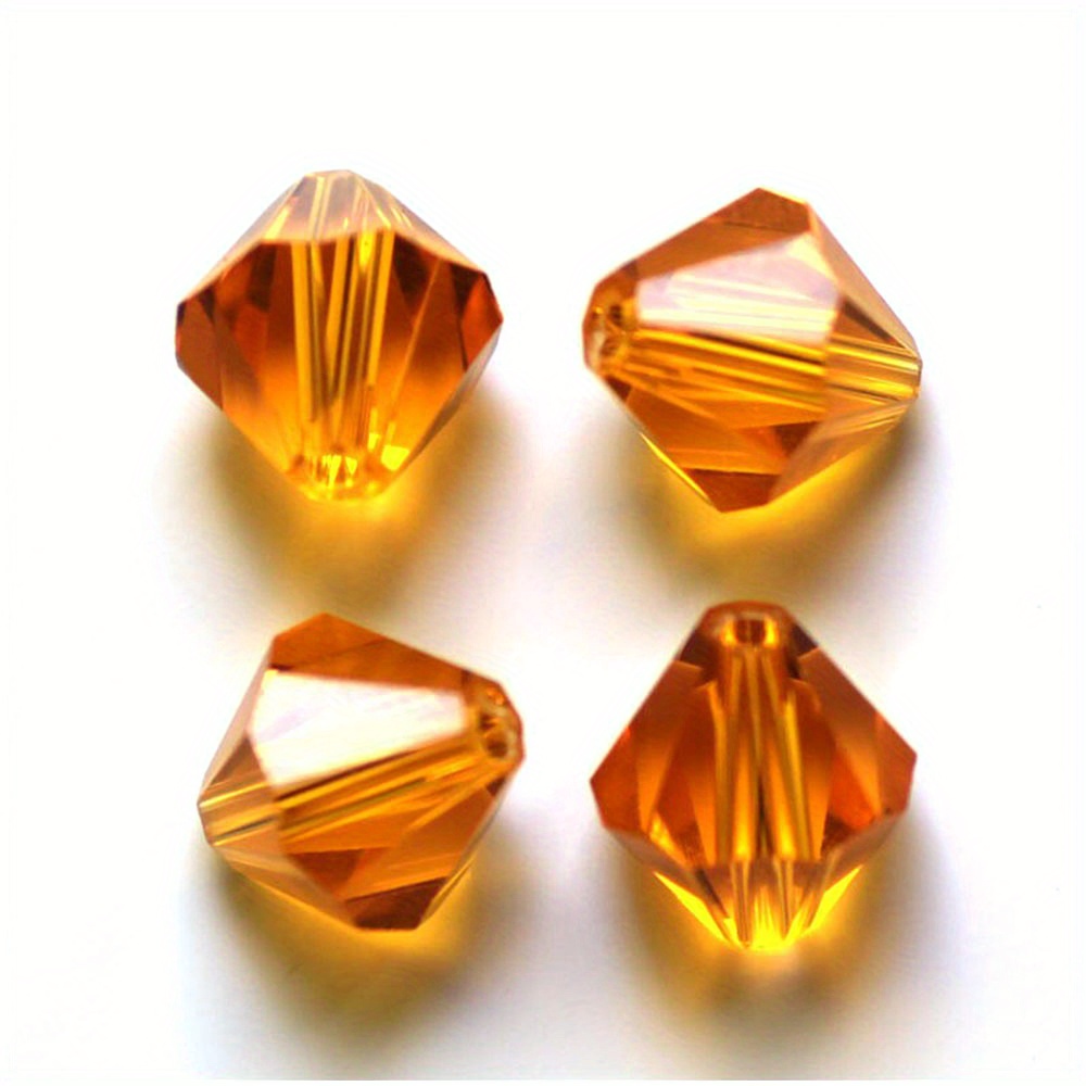 Rhombus Pointed Beads Crystal Glass Loose Spacer Beads - Temu