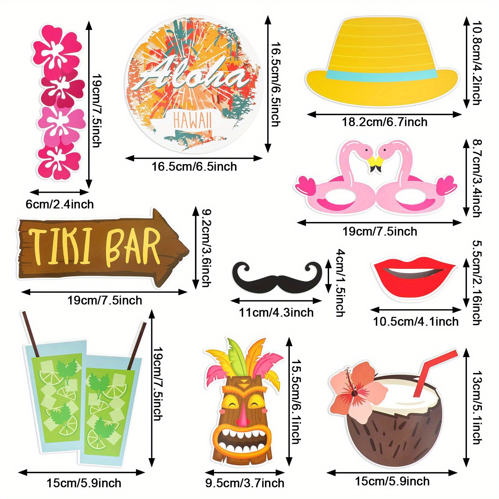 Luau Party Decorations Favors, Luau Photo Booth Props, Selfie Frame For