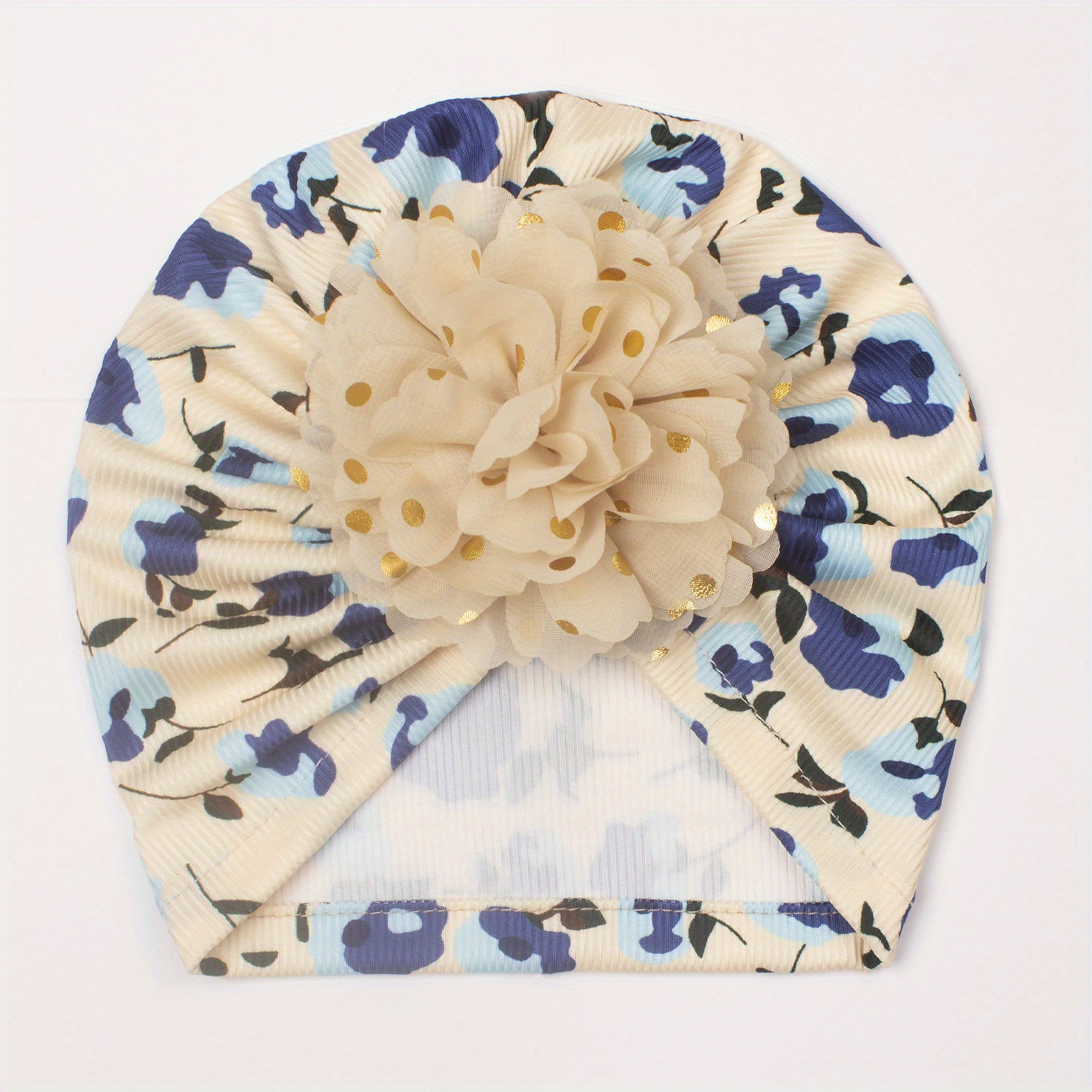 Floral Chiffon Flower Baby Hat Beanie Knotted Turban Hat