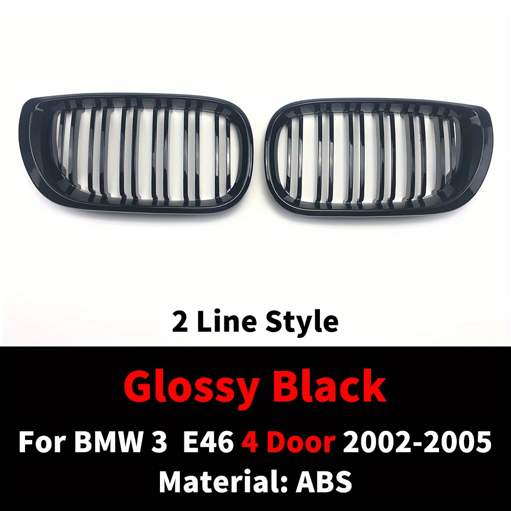 Glossy Black Front Bumper Kidney Grill Radiator Grille For BMW E46 3 Series  2002 2003 2004 2005 Inlet Middle Mesh Grid Tuning Accessories Facelift