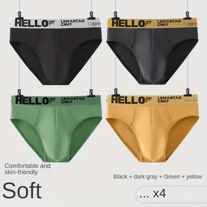 Colorblock Rhinestone Letter Tape Low Waist Briefs Soft - Temu