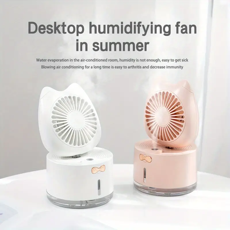 1pc foldable portable stand fan usb desk fan 3 speeds super quiet adjustable height and head great for home office outdoor travel capable of emitting light and humidification gift for friends families details 7