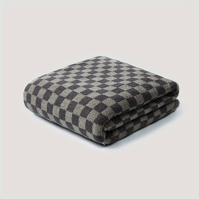 Checkered Pattern Towel Household Thickened Hand Towel Bath - Temu