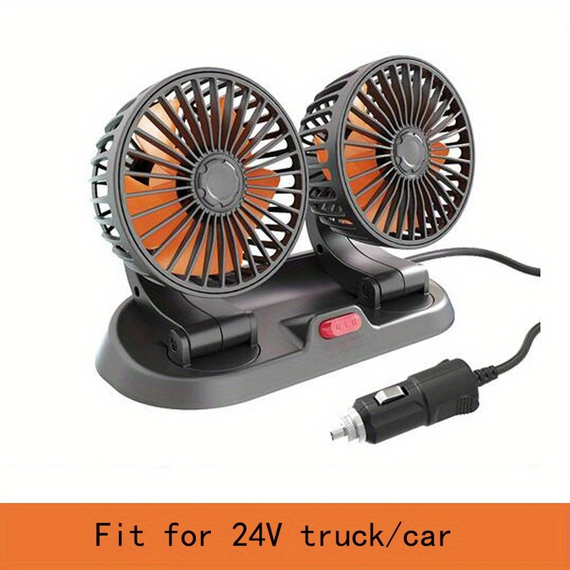 Usb, 12v, 24v, Rotatable Vehicle-mounted Fan For Truck/ Car /touring Car  Universal Double-head Fan Temu Japan