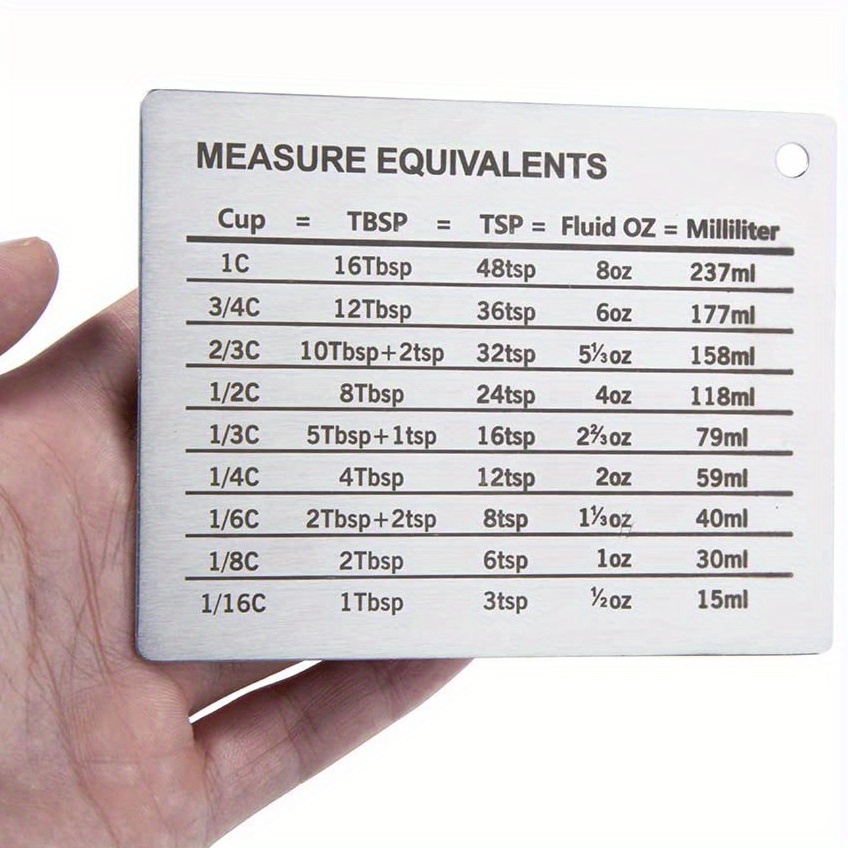 Professional Kitchen Measurement Conversion Chart Magnet - Temu New Zealand