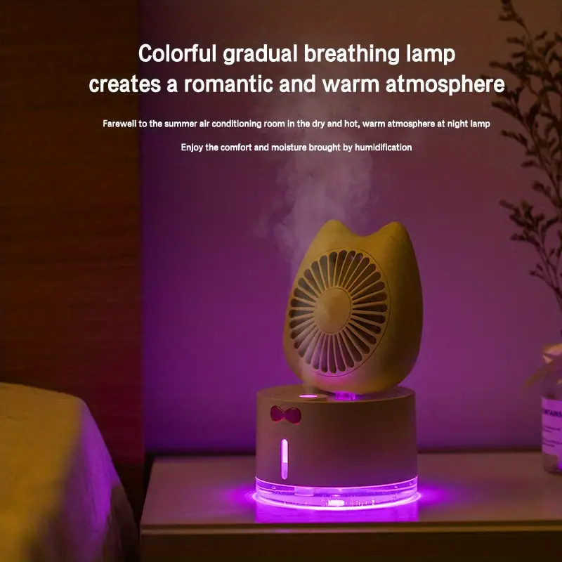 1pc foldable portable stand fan usb desk fan 3 speeds super quiet adjustable height and head great for home office outdoor travel capable of emitting light and humidification gift for friends families details 2