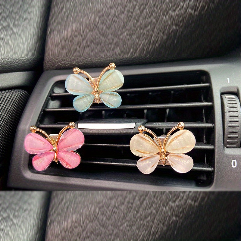 3 Pzas - Clip De Salida De Aire Para Coche Con Diseño De Mariposa, Clip de  Acondicionamiento sin Perfume de Metal, Accesorios Para Interior De Coche P