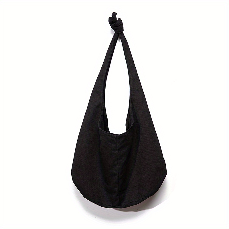 Linen Shoulder Bag, Retro Style Stylish Underarm Bag, Slouchy Trendy Shoulder Bag