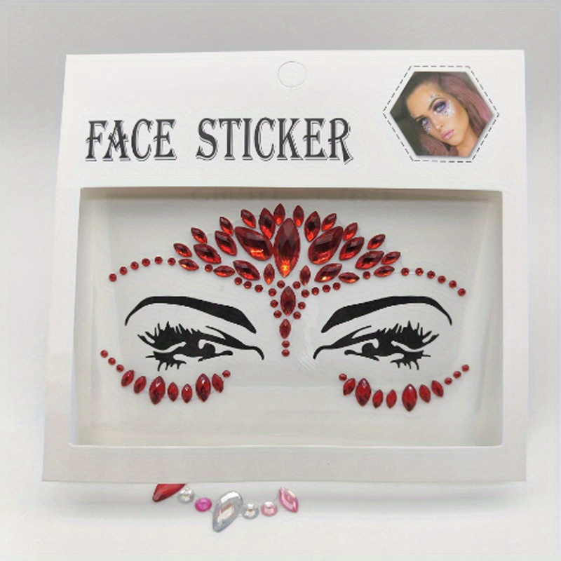 81 Single-grain Diy Eyebrow Eye Stickers Forehead Face Rhinestones Stickers  Acrylic Stickers