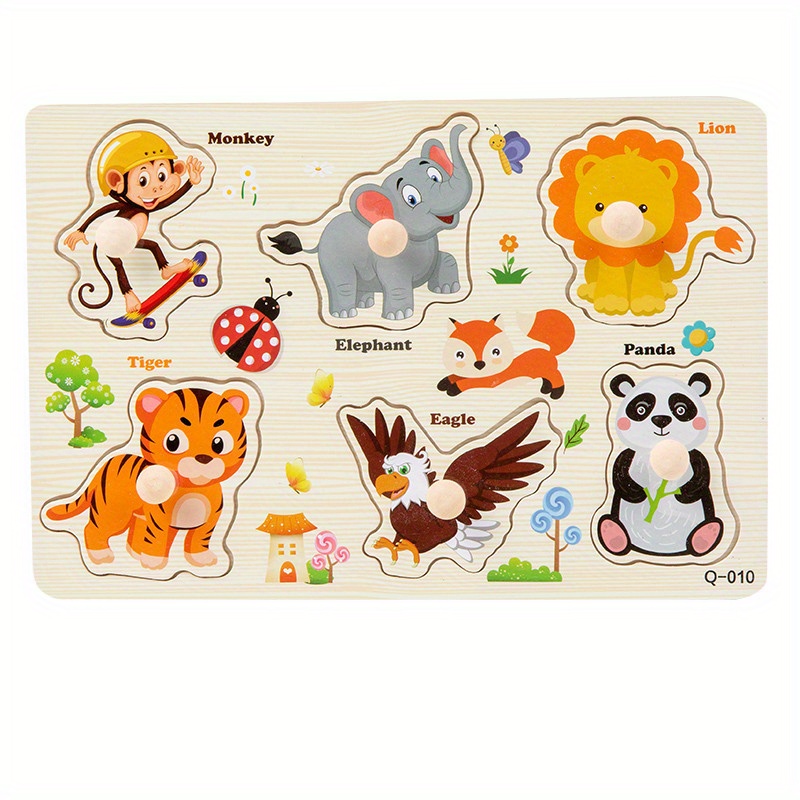 Montessori Wooden Shape Peg Puzzle for Toddlers