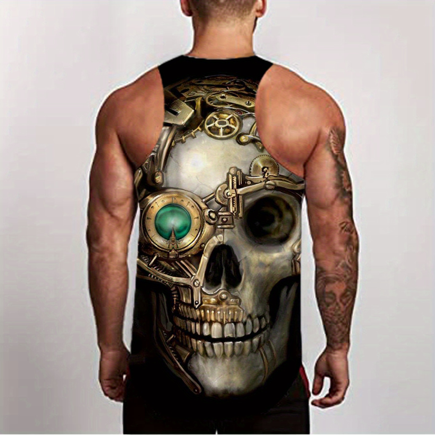 T Shirt Compression homme Musculation 3D Skull