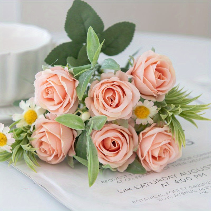 Simulated 6 Roses Wedding Simulated Flowers Home Decoration - Temu