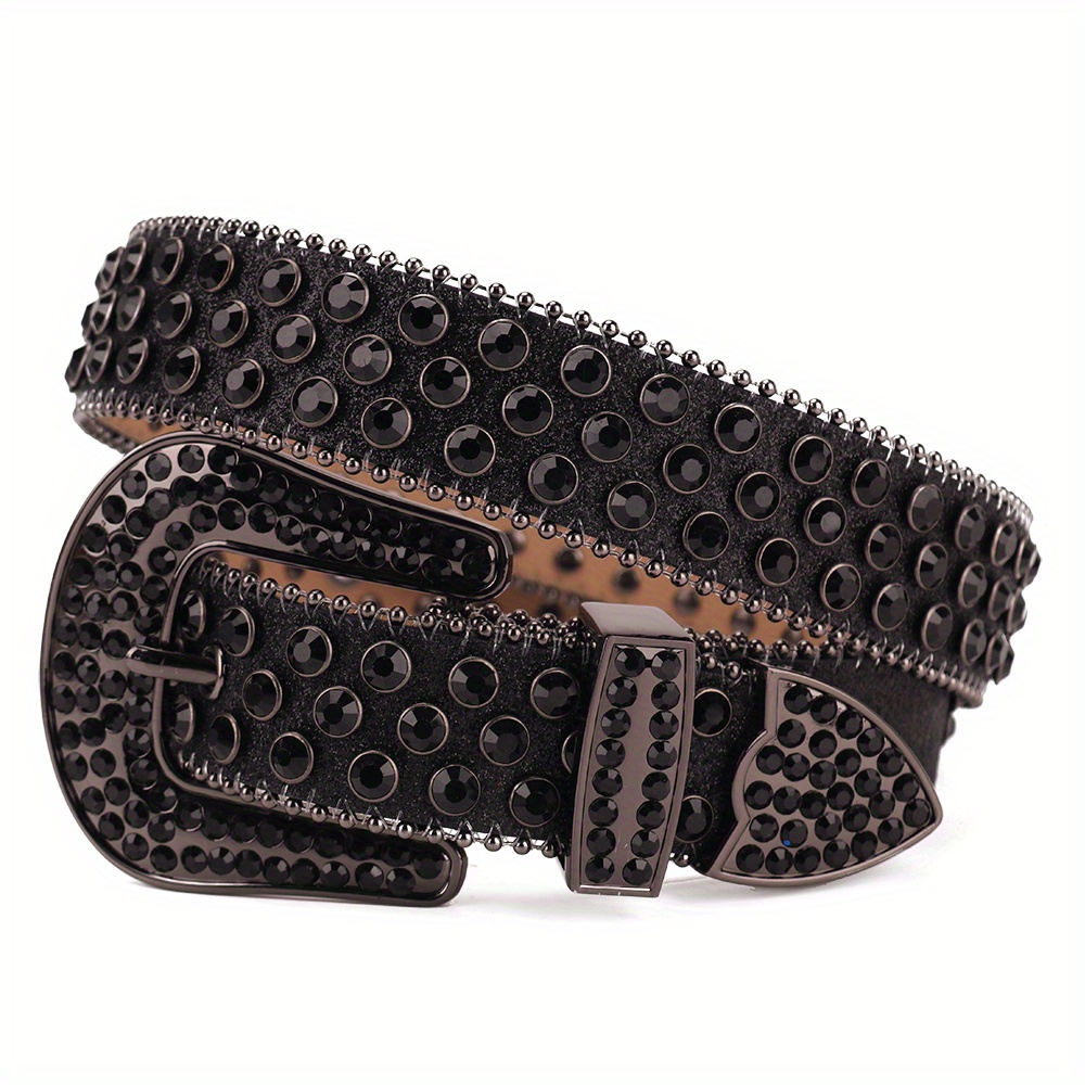 Bb Simon Plain Black Leather Belt, XL