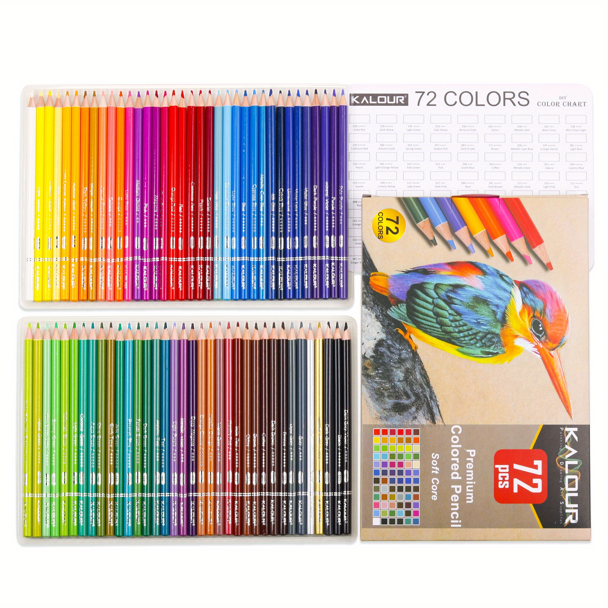 72 Colored Pencils Adult Coloring Books Soft Core Ideal - Temu