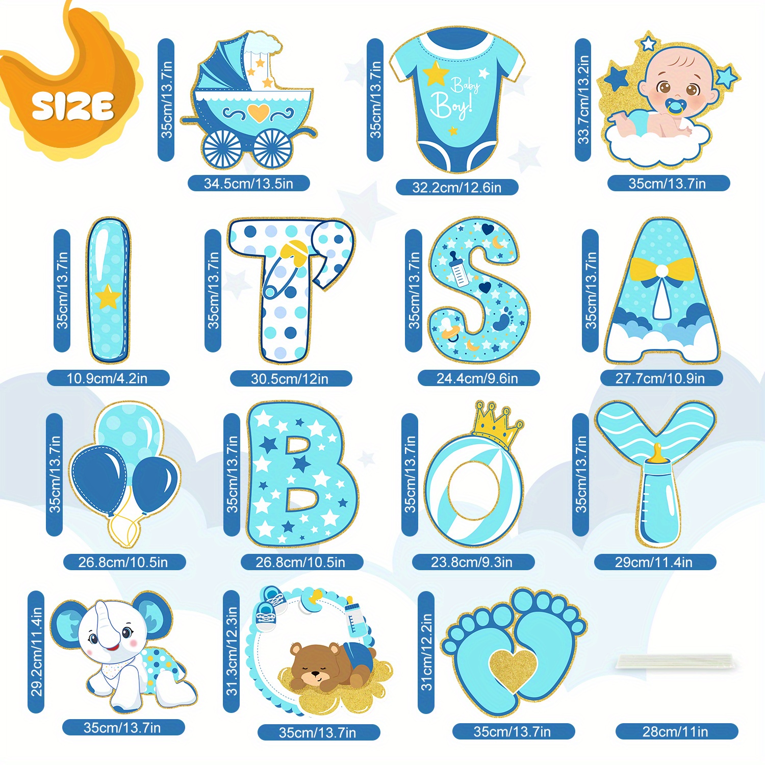 Welcome Baby Boy Stickers Labels blue Decor Stickers Welcome New Born  Gender Reveal Baby Shower Decor3.5cm