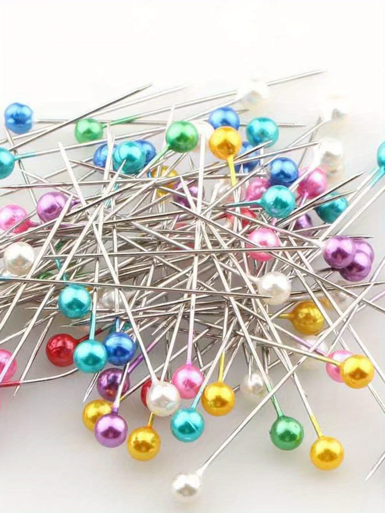 Straight Pins Diy Handmade Pearlescent Needles With Color - Temu