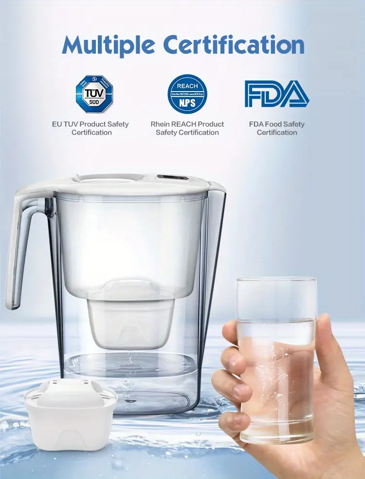 1 6pcs household water purifier system portable 3 6l water filter pitcher with filter element 100l effective filtration for home kitchen drinking water activated carbon water filter pitchen jug details 9