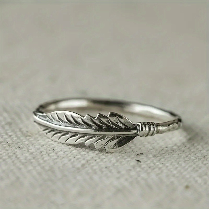 Thumb Rings for Women Boho Rings Sterling Silver Feather Ring