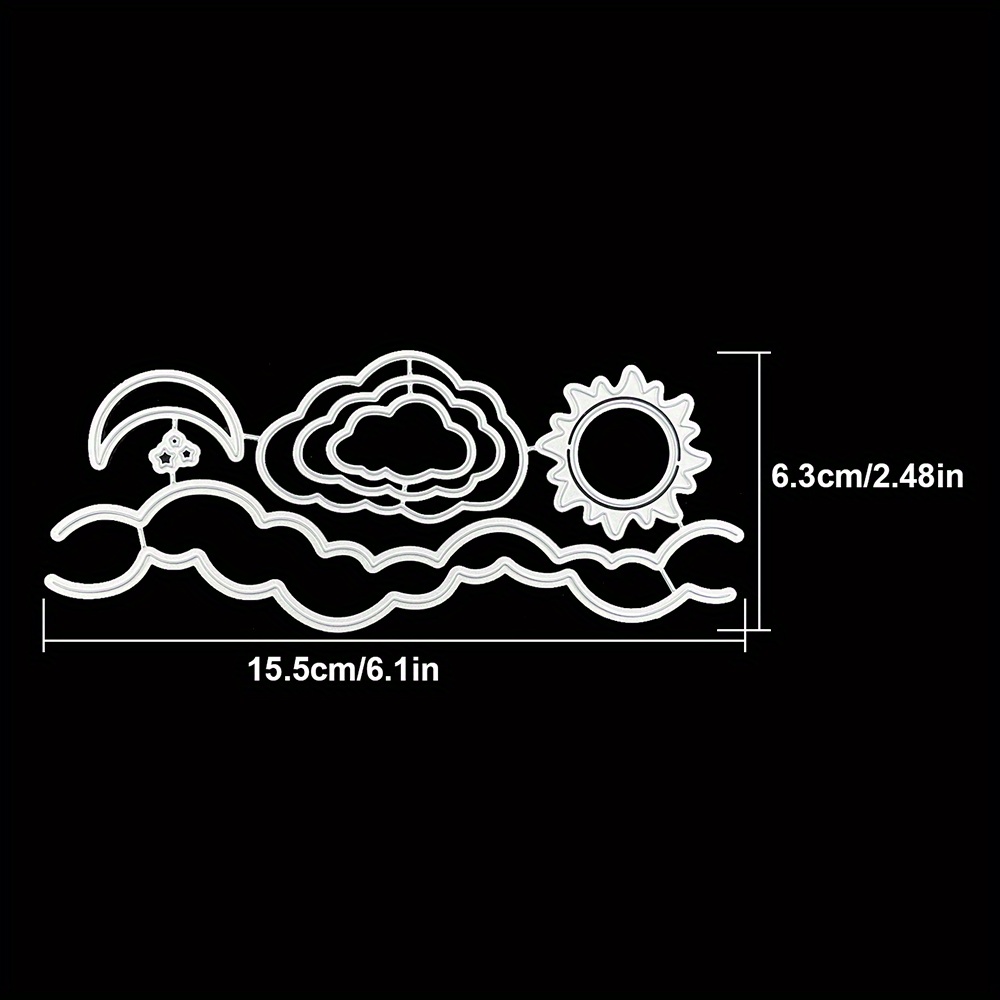 Image of Mountain Of The Sun And Moon Metal Cutting Dies Diy Scrapbooking Album Greeting Cards Home Decoration Holiday Handle Hand Made