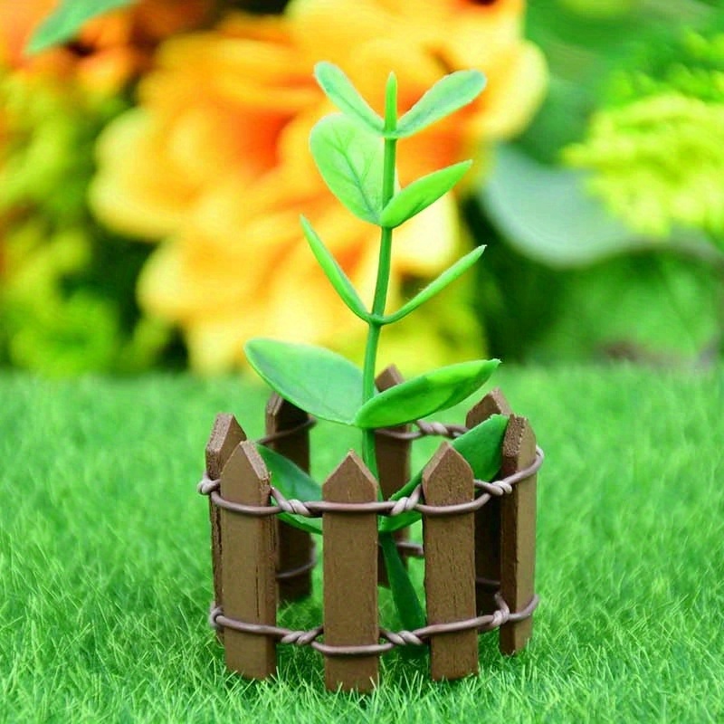 1 pièce Clôture en bois mini,Clôture miniature pour jardin de fées micro  paysage pots de fleurs accessoires ornements, pour jardin de maison, Mode  en ligne