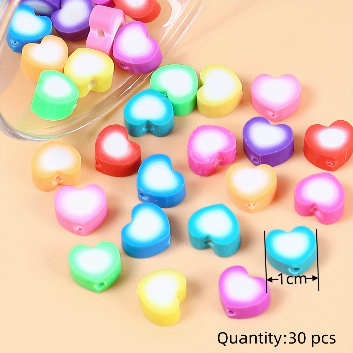 Fruit Flower Polymer Clay Beads 24 Style Cute Heart - Temu United Arab  Emirates