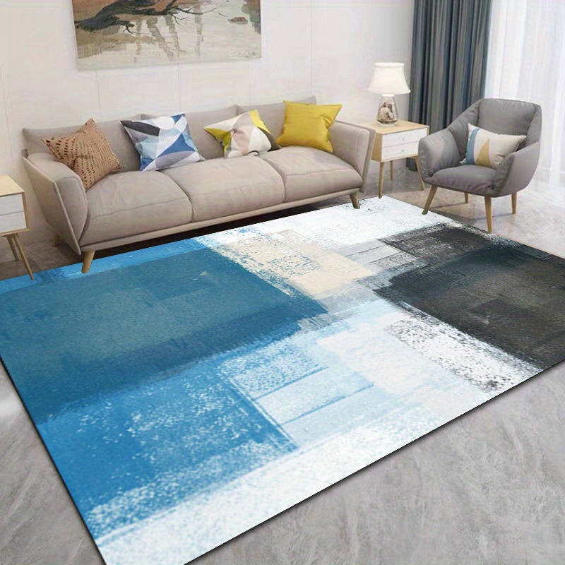 Modern Minimalist Area Rugs, Soft Crystal Velvet Carpet With Tpr