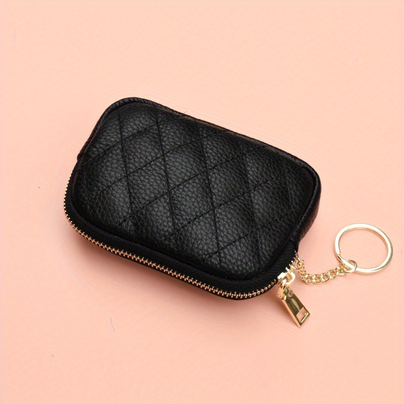 Mini Argyle Quilted Coin Purse, Fashion Leather Card Holder