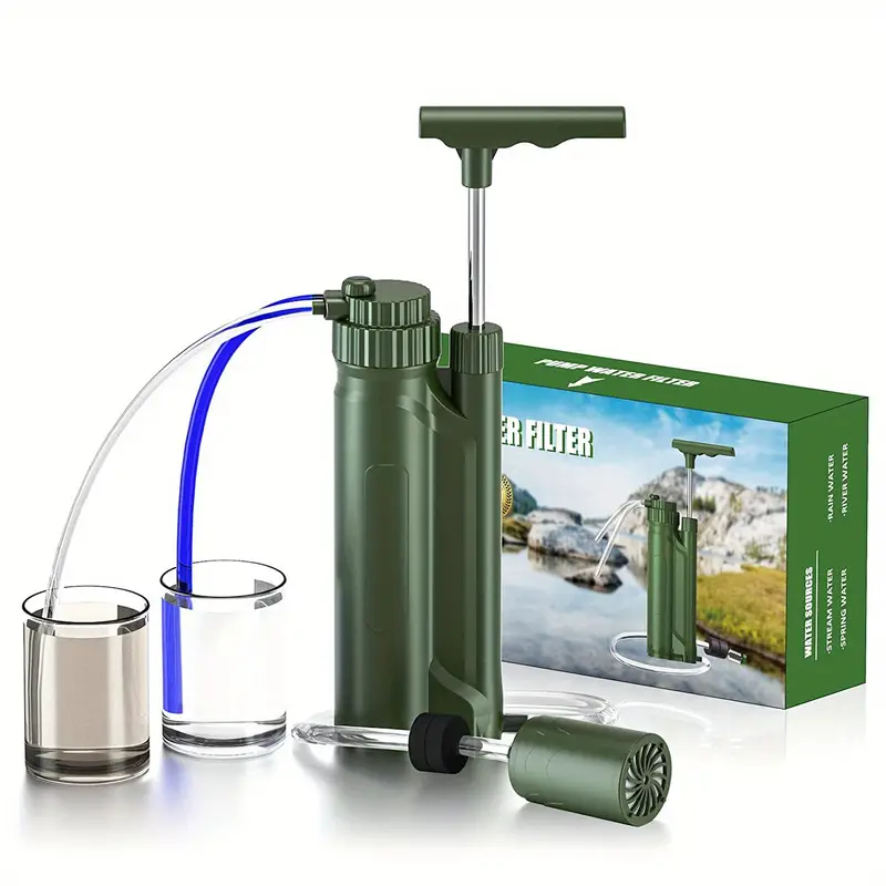 portable survival hand pump water purifier portable water purifier water filter for outdoor camping survival adventure emergency details 11