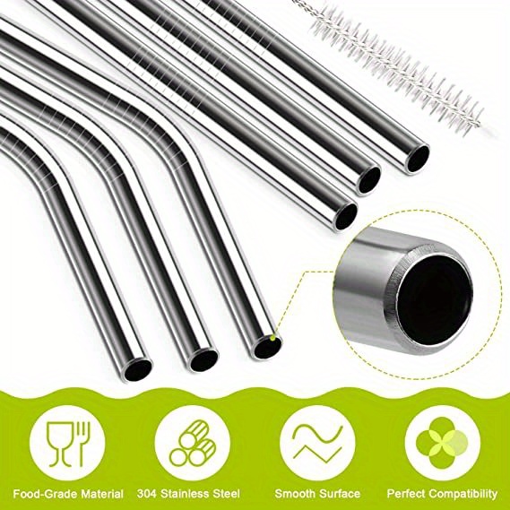 purifyou 14.5 inch Stainless Steel Straws With Platinum Silicone Tips, For  Stanley and other 40 oz Tumbler, Extra Long & Wide Set of 5 Reusable