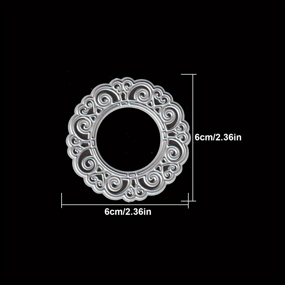 Round Lace Metal Cutting Dies Diy Scrapbooking Album Greeting Cards Home Decoration Holiday Handle Hand Made