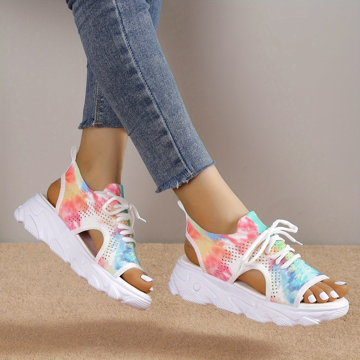 Tie dye outlet platform sandals