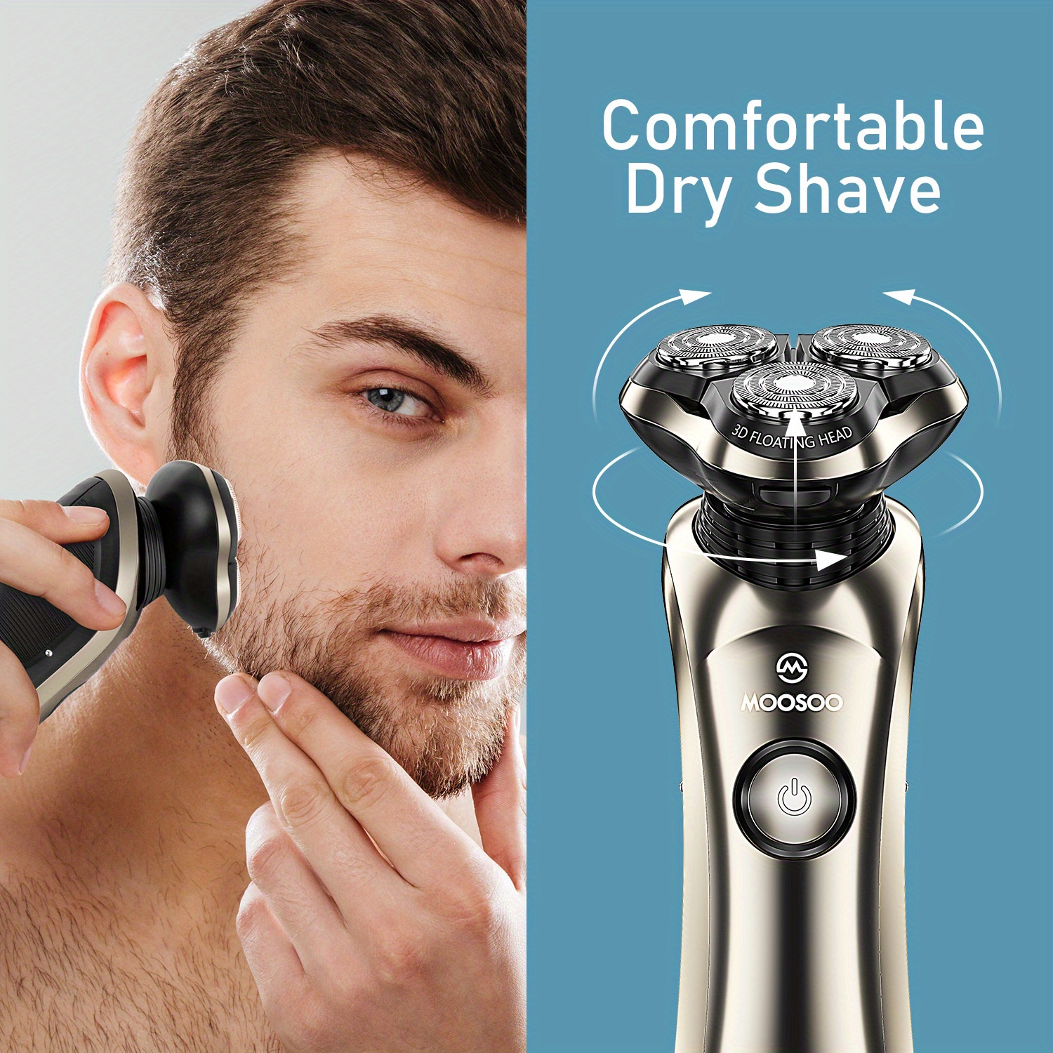 moosoo electric shaver for men wet dry mens electric razor with clean charge station precision trimmer 5 mins fast charging technology lcd display perfect gifts for men dad