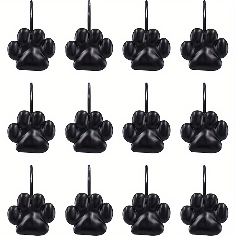 12pcs Cat Paw Print Shower Curtain Hook Bathroom Accessories