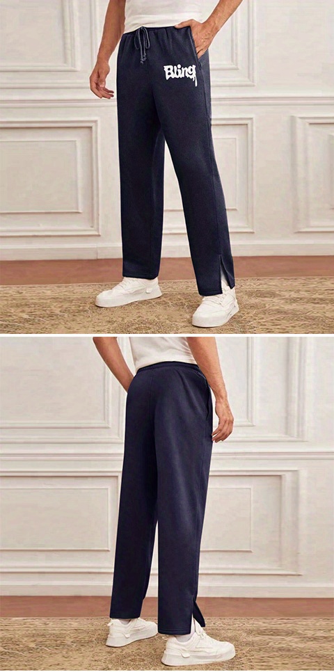 Men's Full Size Drawsting Straight Leg Pants Plus Size
