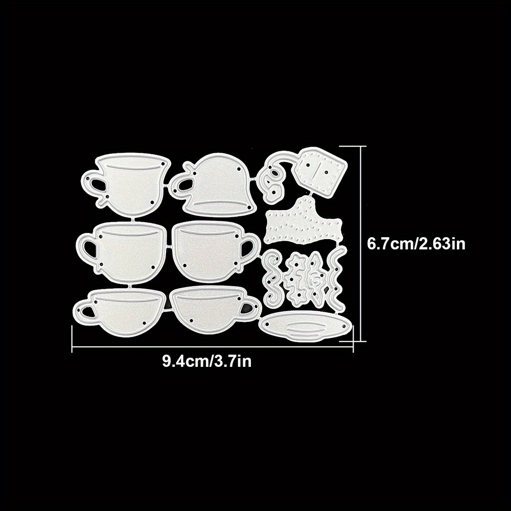 Water Cup Coffee Cup Metal Cutting Dies Diy Scrapbooking Album Greeting Cards Home Decoration Holiday Handle Hand Made