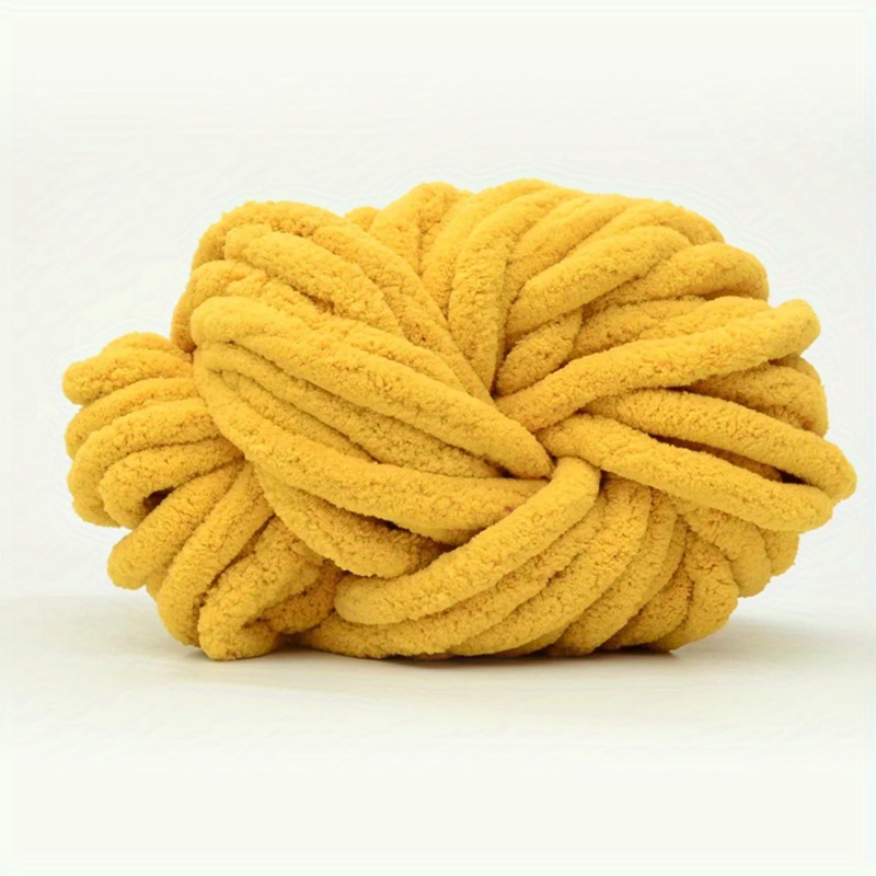Chunky Yarn for Arm Knitting Blanket Beige Chunky Chenille Yarn