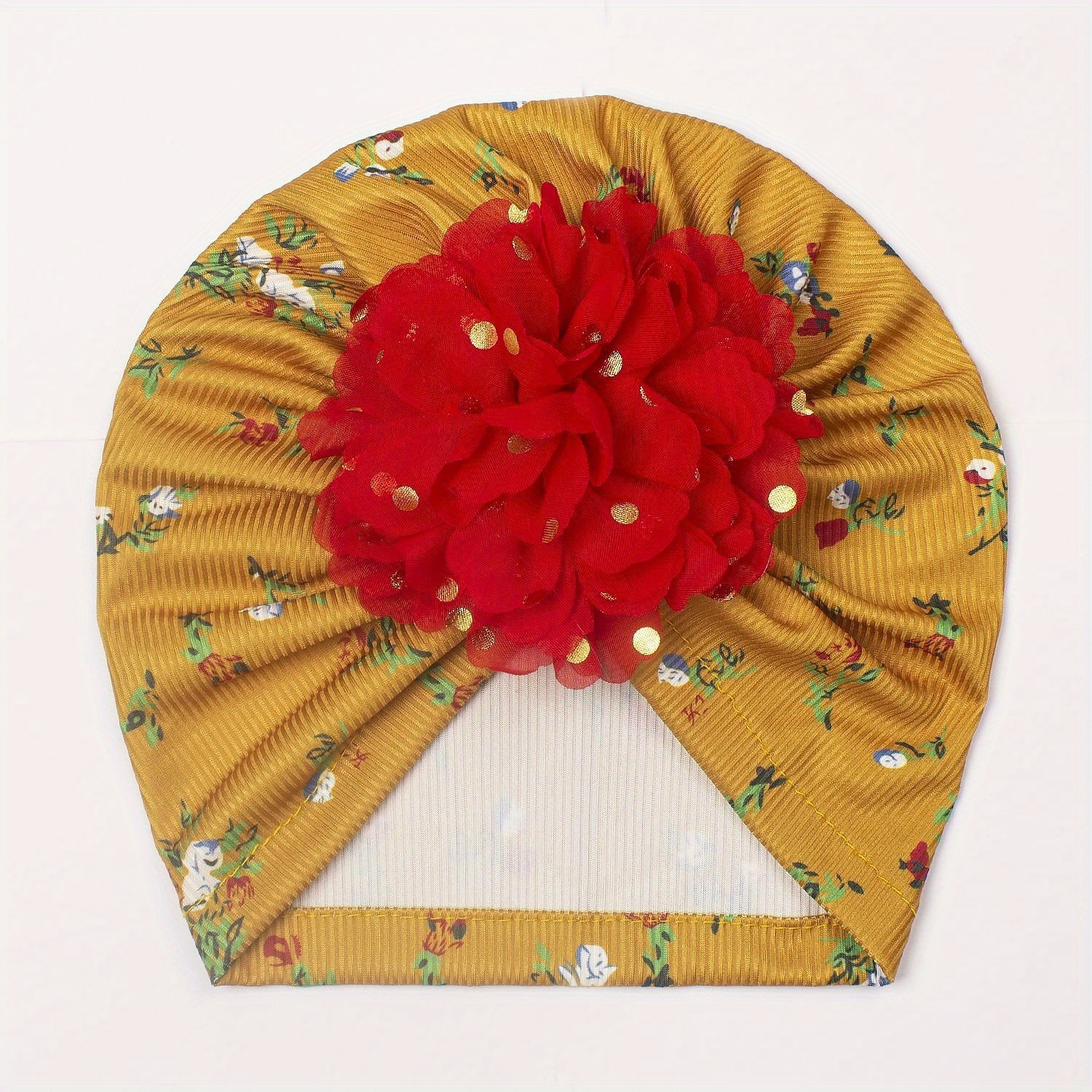 Floral Chiffon Flower Baby Hat Beanie Knotted Turban Hat