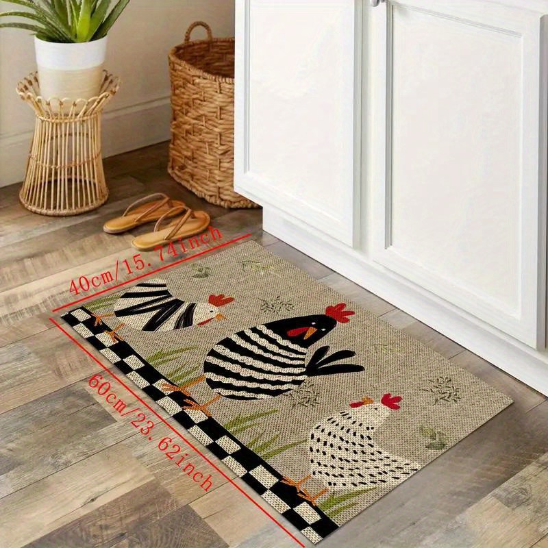 Fashion Big Rooster Print Porch Door Mat Kitchen Floor Non-slip Bathroom Rug  Home Bedroom Living Room Tea Table Large Area Rug - AliExpress