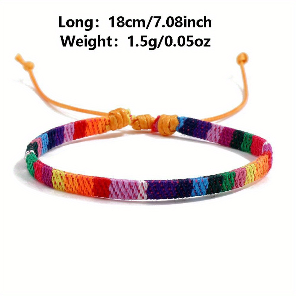 6Pcs Handmade Braided Woven Friendship Bracelets Bulk for Men Women Wrist  Ankle Cool Gift (Random Color)