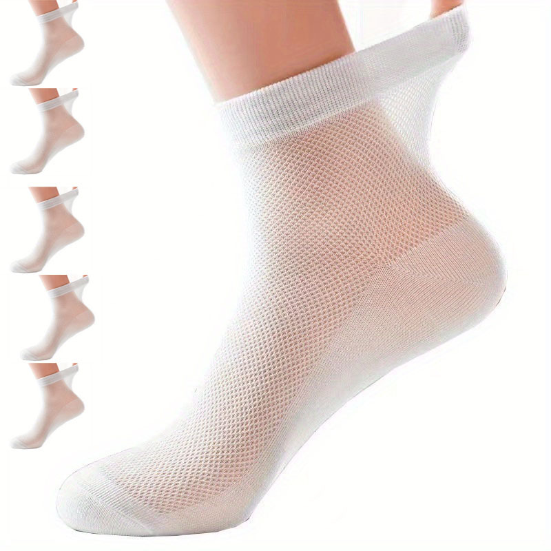 Men's Casual Sports Socks Cotton Thin Mesh Breathable - Temu