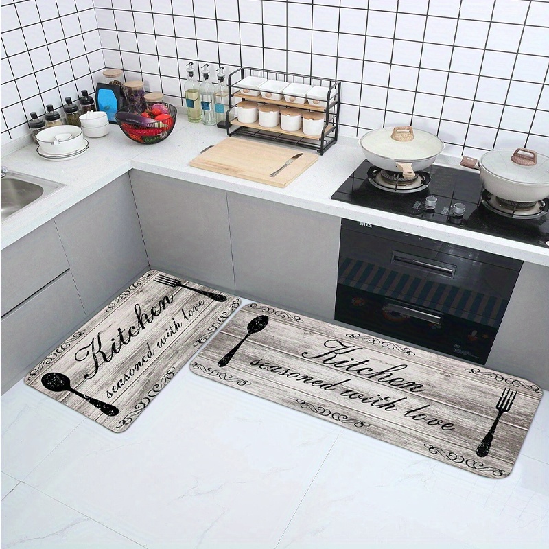 Sets 2 PCS Cushioned Anti Fatigue Farmhouse Style Kitchen Mats - Bless –  Modern Rugs and Decor