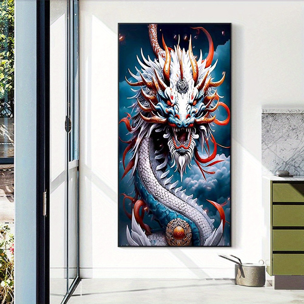 Large Size Frameless Diy 5d Diamond Painting Set Dragon King - Temu