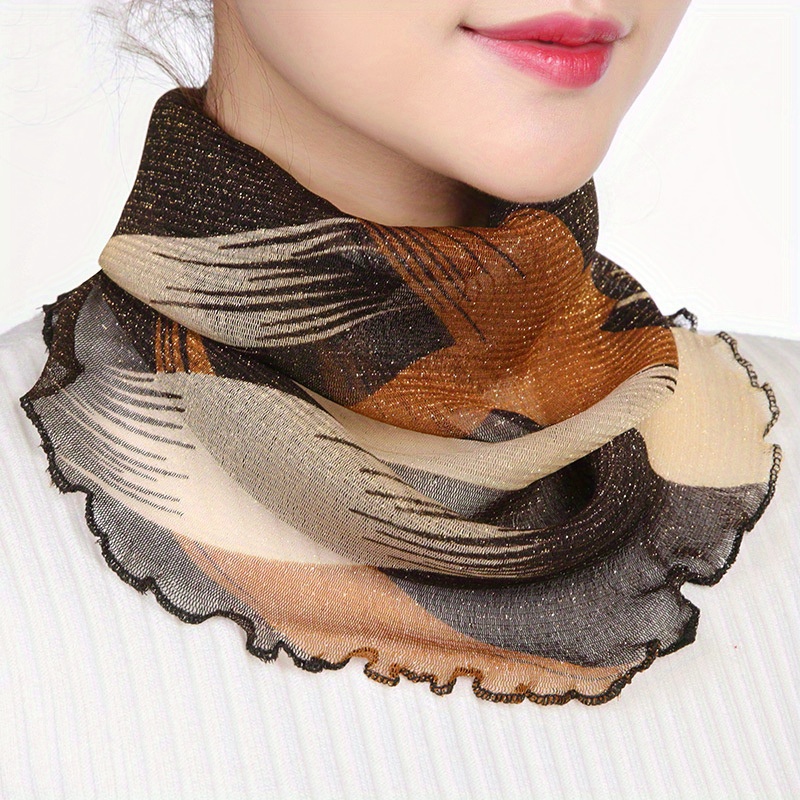 DanceeMangoo Keep Updating Big Sale Luxury Brand Small Scarf Silk Feeling  Bohemia Chiffon Neckerchief Headband Paiting Bandana Long Ribbon 