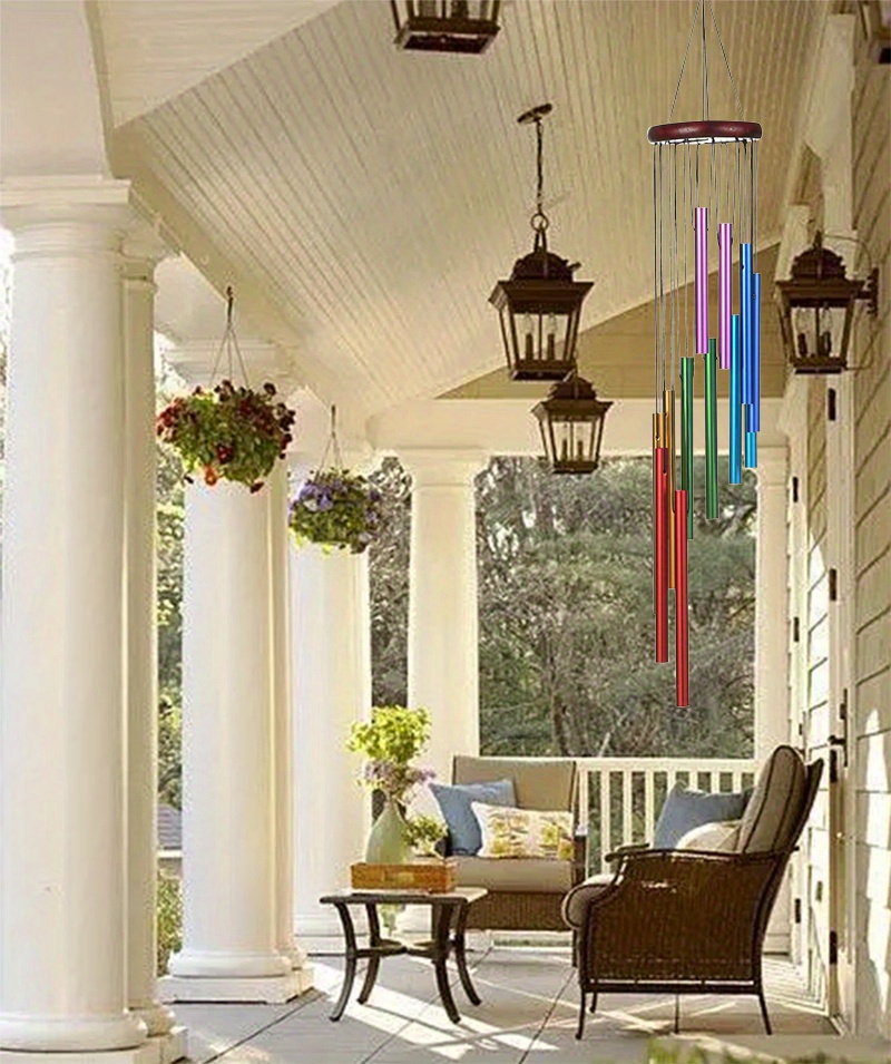 Outdoor Wind Chimes 12 Colored Aluminum Tubes Hooks Temu