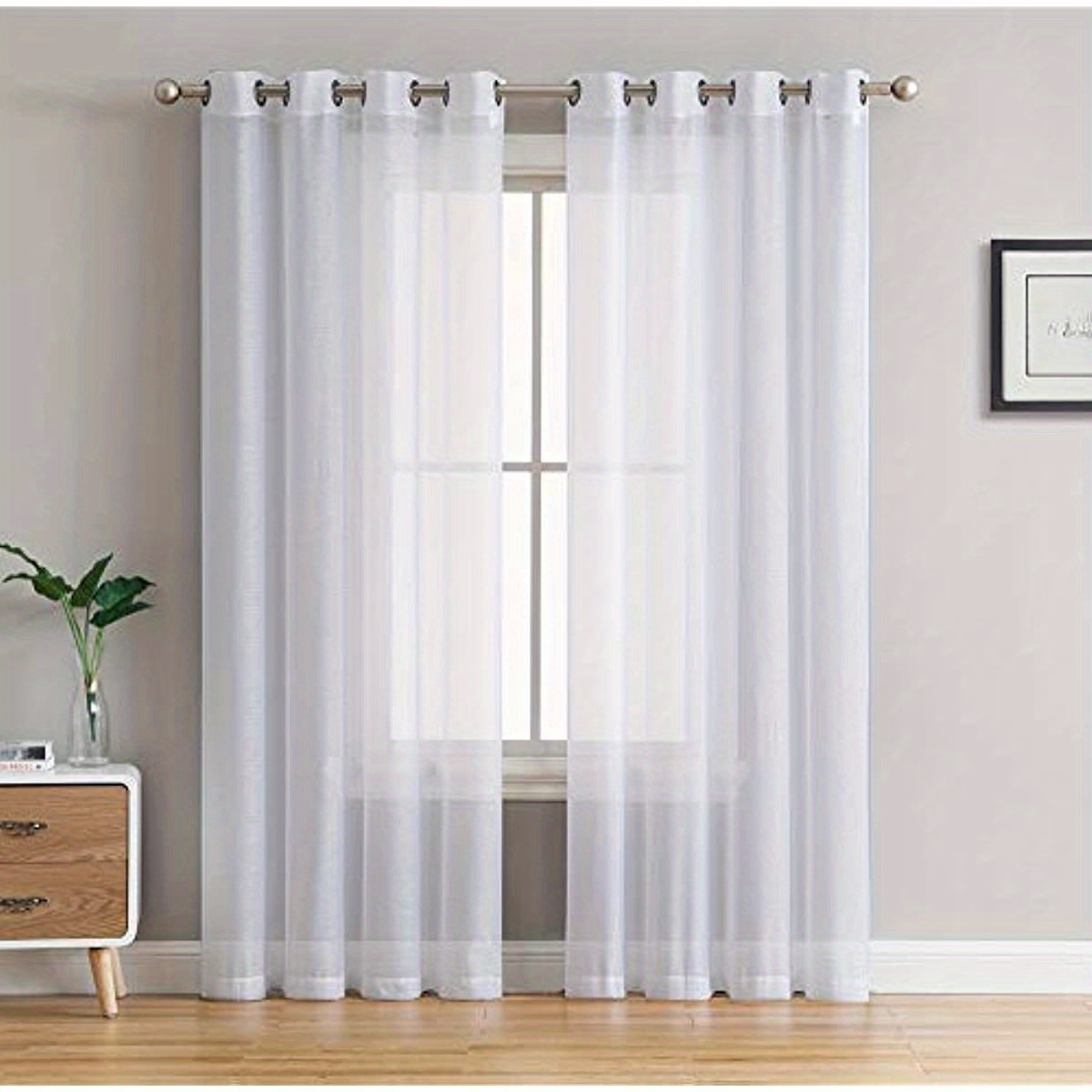 Cortinas traslúcidas de 72 pulgadas de largo, cortinas blancas  transparentes para dormitorio, sala de estar, ventana, cortinas blancas  transparentes