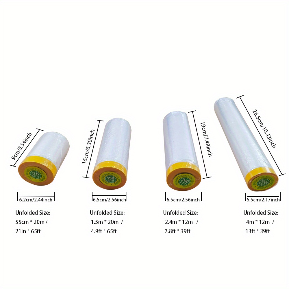 Tape Drape Assorted Masking Film Home Automotive Painting Temu