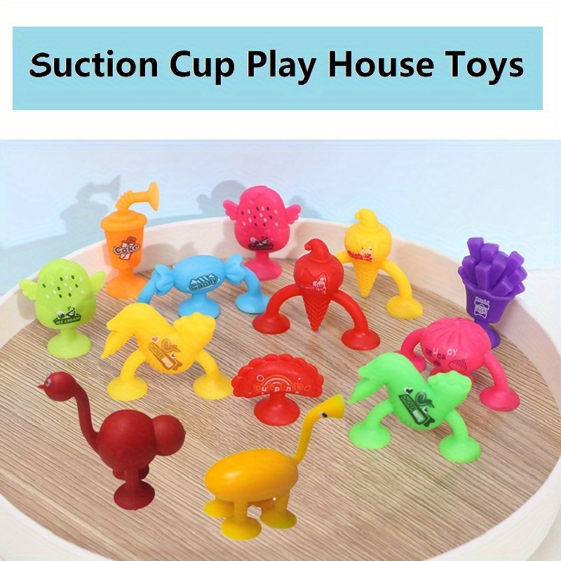 10Pcs Kids Bath Toys Dinosaur Suction Toys Suction Cup Bath Toys