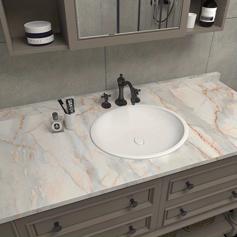 Blue Golden Marble Countertop Wallpaper Peel Stick Temu