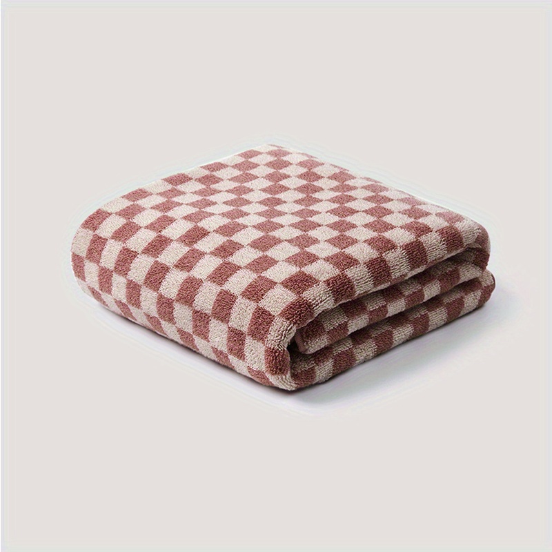 Checkered Pattern Towel Household Thickened Hand Towel Bath - Temu